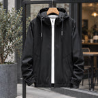 Isidore Men's Lightweight Technical Hooded Windbreaker Jacket - Black - hoodie - Brondals - Image 3