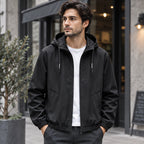Isidore Men's Lightweight Technical Hooded Windbreaker Jacket - Black - Men's Clothing > Outerwear > Windbreaker Jackets - Brondals - Image 1