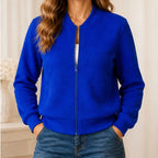 Isolde Geometric Bomber Jacket - Blue - Women's Clothing > Outerwear > Bomber Jackets - Brondals - Image 1