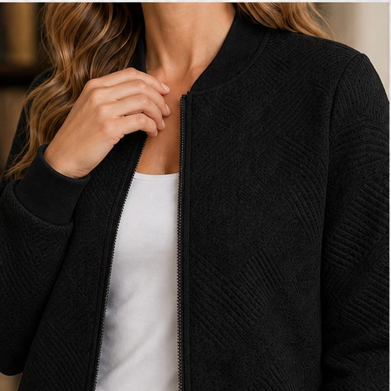 Isolde Geometric Bomber Jacket - Black - Catalog Group: Clothing - Brondals - Image 2