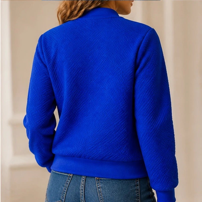 Isolde Geometric Bomber Jacket - Blue - Department: Women - Brondals - Image 3