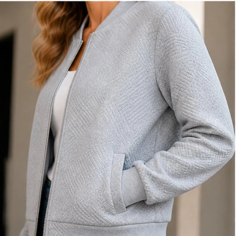 Isolde Geometric Bomber Jacket - Gray - Catalog Group: Clothing - Brondals - Image 2