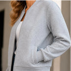 Isolde Geometric Bomber Jacket - Gray - Catalog Group: Clothing - Brondals - Image 2