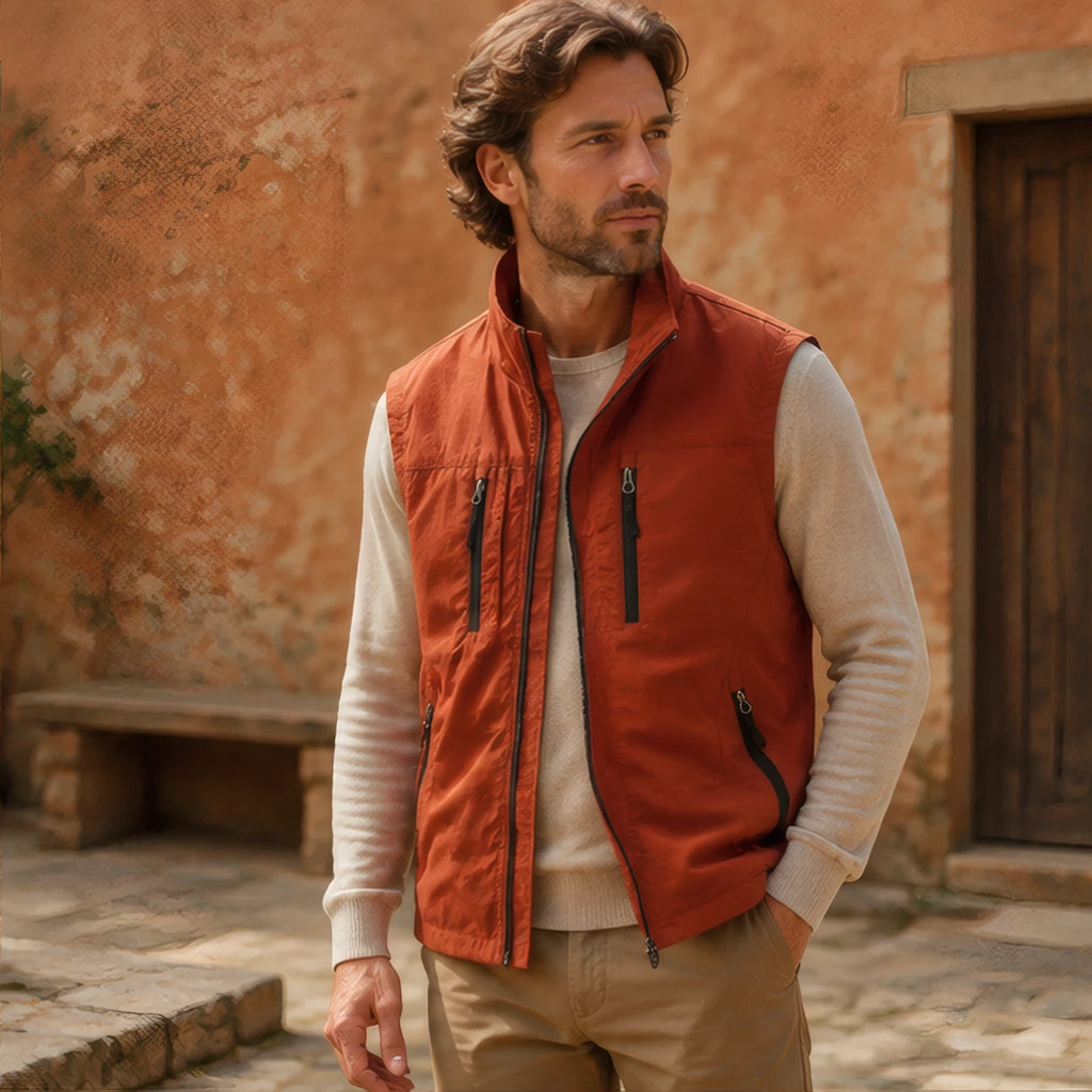 Ivor Multi-Pocket Utility Vest - Orange - Vest - Brondals - Image 2