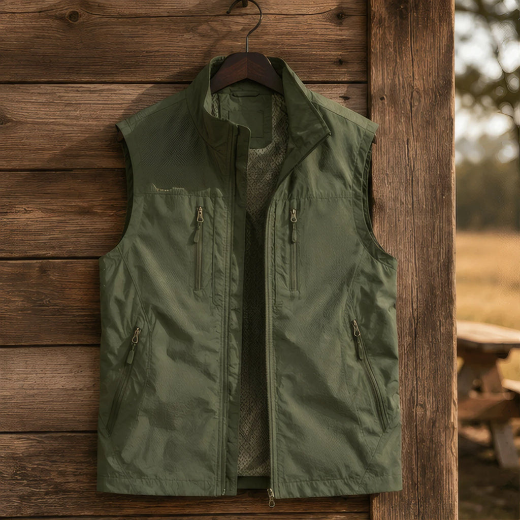Ivor Multi-Pocket Utility Vest - Army Green - Clothing > Outerwear > Utility Vests - Brondals - Image 1
