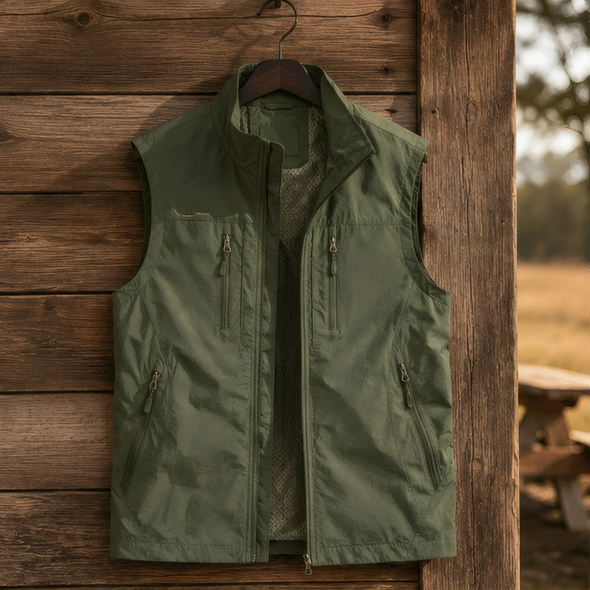 Ivor Multi-Pocket Utility Vest - Army Green - Clothing > Outerwear > Utility Vests - Brondals - Image 1