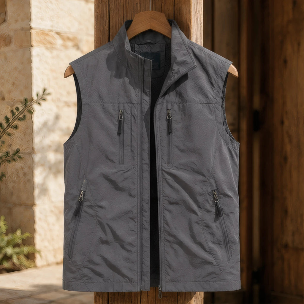 Ivor Multi-Pocket Utility Vest - Gray - Clothing > Outerwear > Utility Vests - Brondals - Image 1
