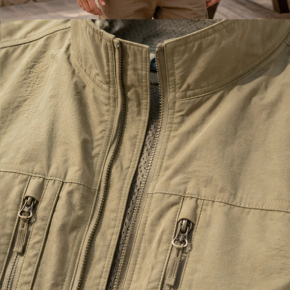 Ivor Multi-Pocket Utility Vest - Khaki - utility vest - Brondals - Image 4