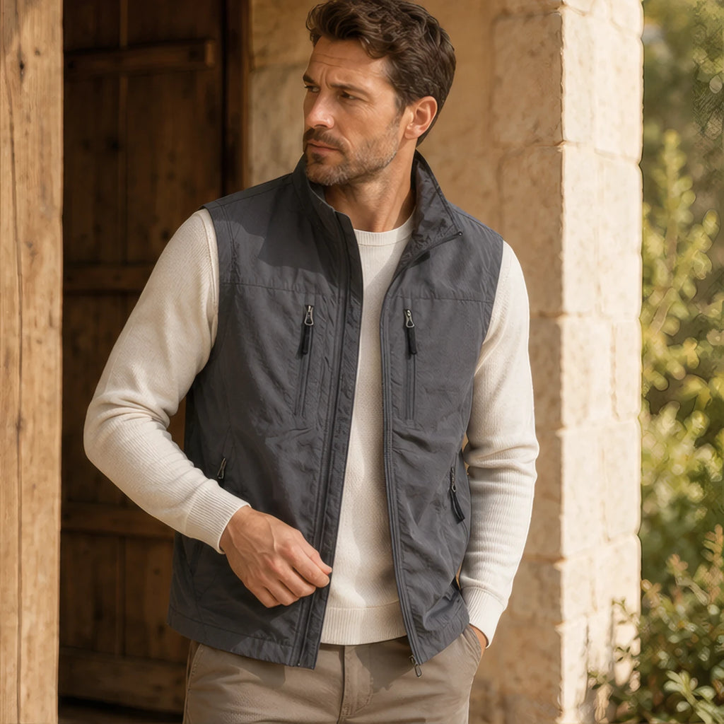 Ivor Multi-Pocket Utility Vest - Gray - Vest - Brondals - Image 2
