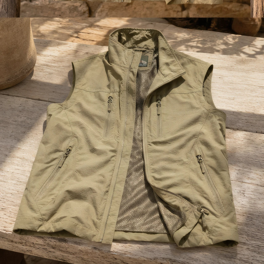 Ivor Multi-Pocket Utility Vest - Khaki - Clothing > Outerwear > Utility Vests - Brondals - Image 3