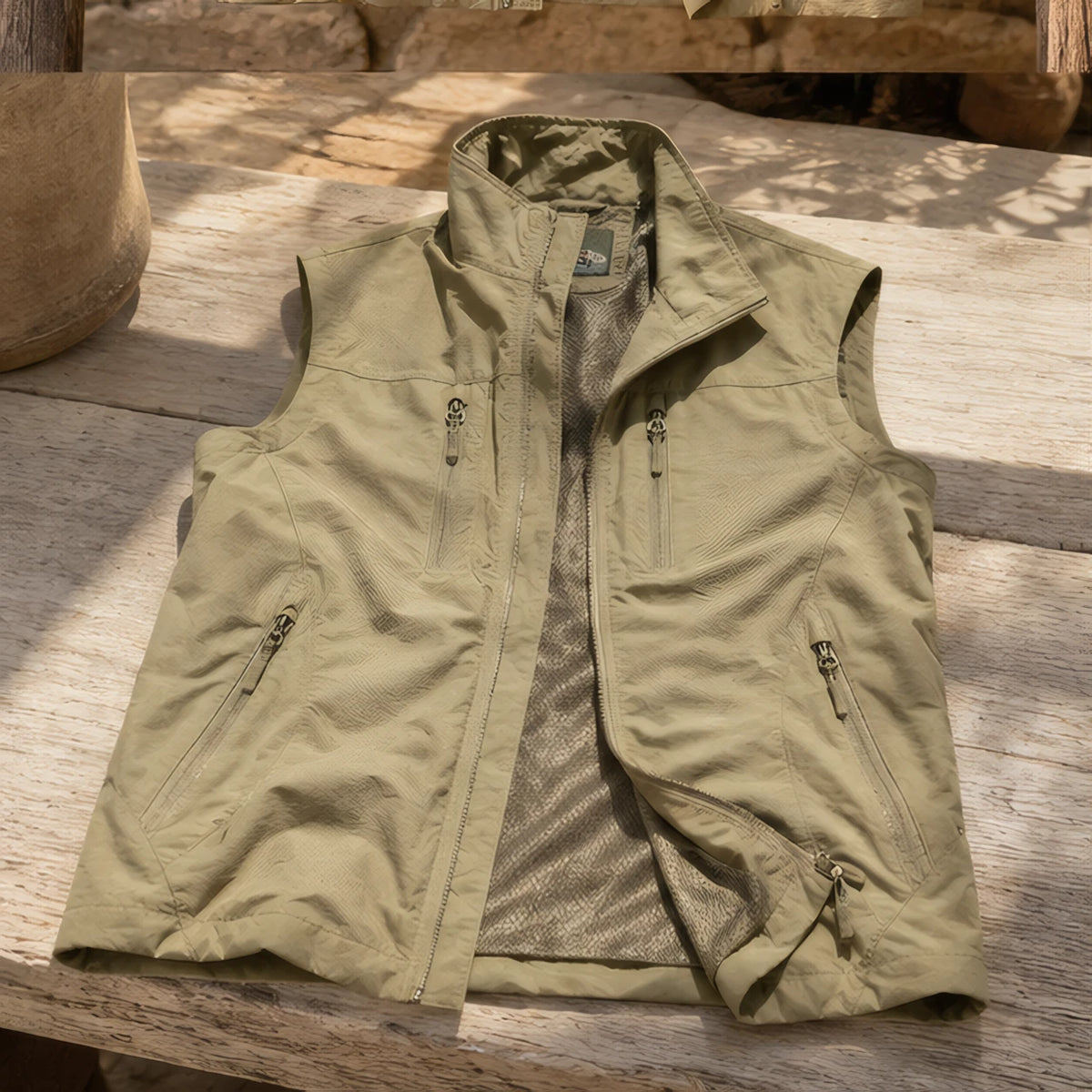 Ivor Multi-Pocket Utility Vest - Khaki - Clothing > Outerwear > Utility Vests - Brondals - Image 3