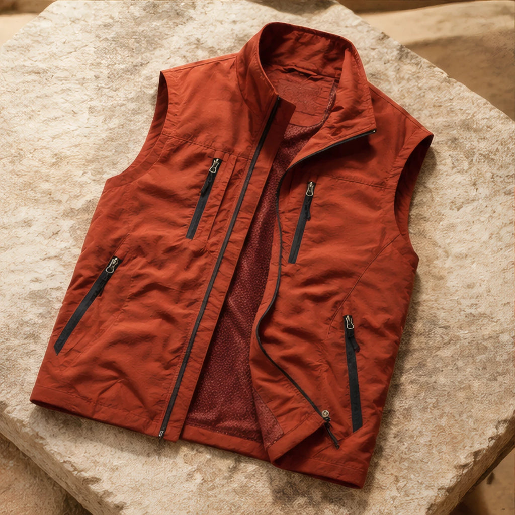 Ivor Multi-Pocket Utility Vest - Orange - Clothing > Outerwear > Utility Vests - Brondals - Image 3