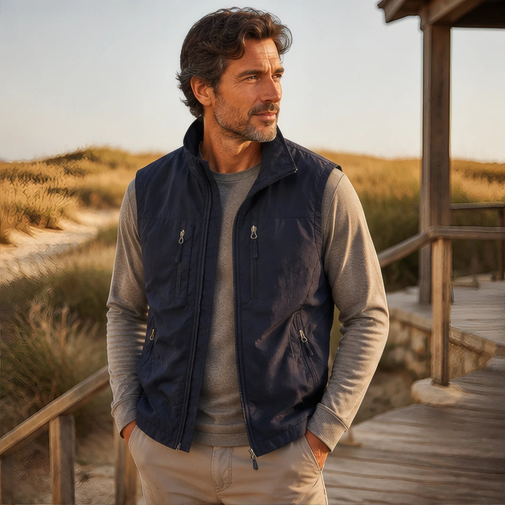 Ivor Multi-Pocket Utility Vest - Navy Blue - Vest - Brondals - Image 2