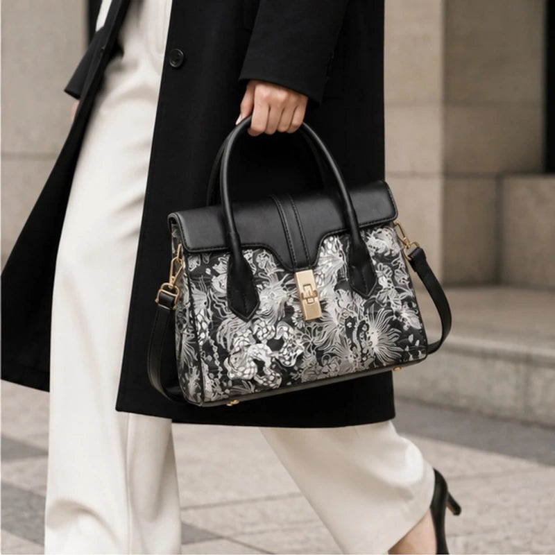 Jacinta Botanical Handbag - Noire - satchel - Brondals - Image 3