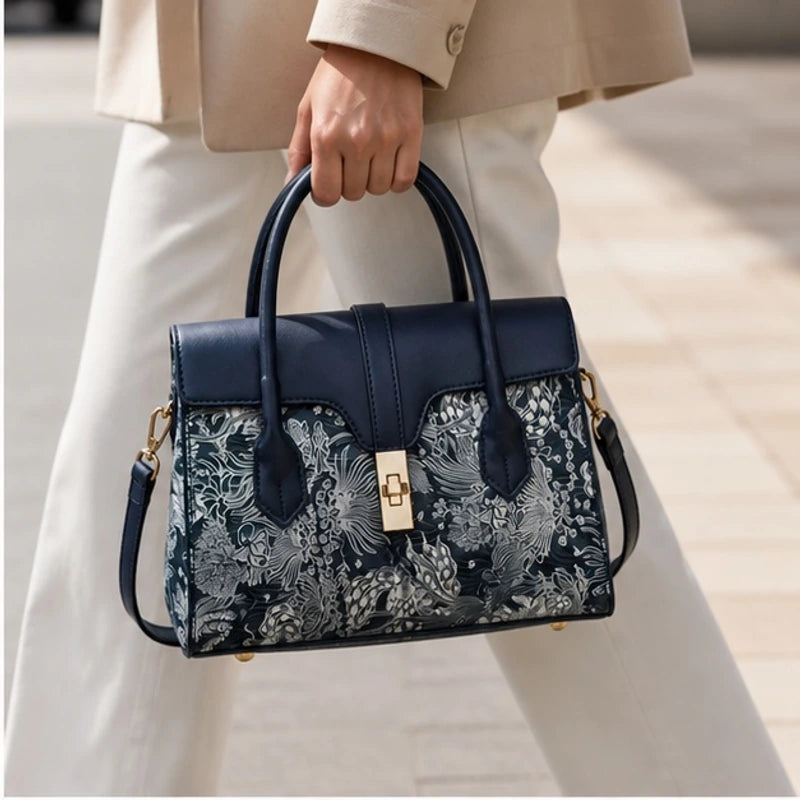 Jacinta Botanical Handbag - Marin - structured handbag - Brondals - Image 4