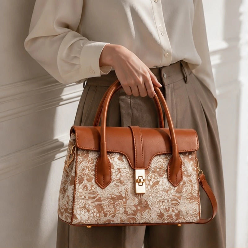 Jacinta Botanical Handbag - Sienna - satchel - Brondals - Image 3