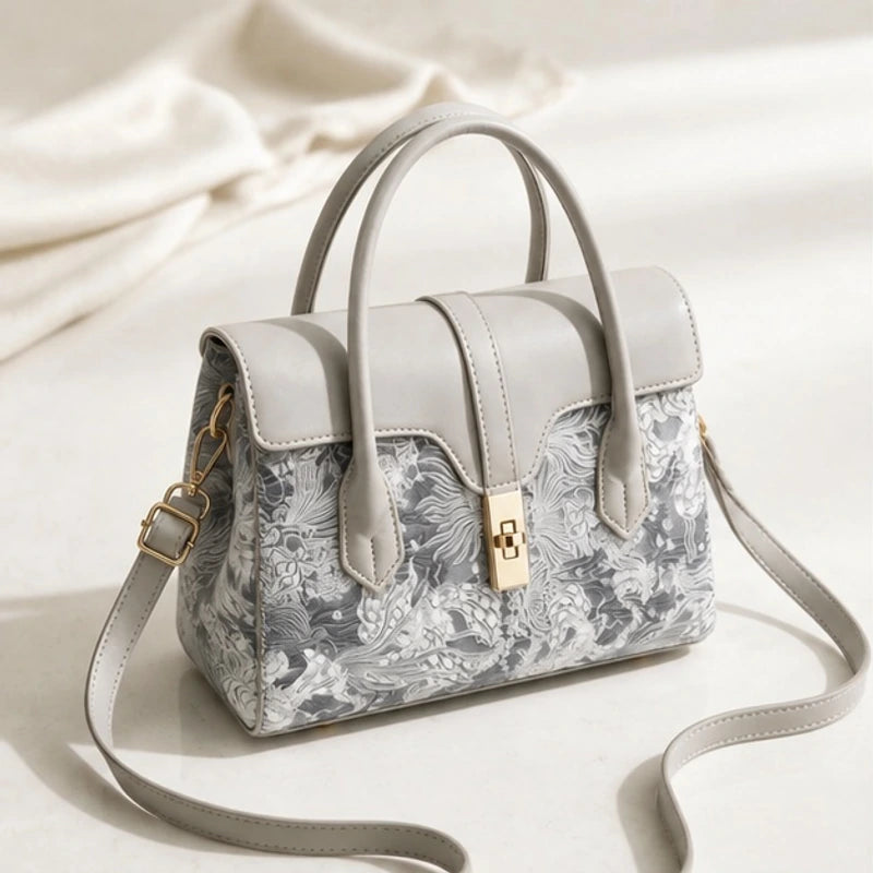 Jacinta Botanical Handbag - Cendre - Handbags - Brondals - Image 1
