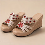 Janelle Rhinestone Wedge Sandals - Ruby - women's sandals - Brondals - Image 2