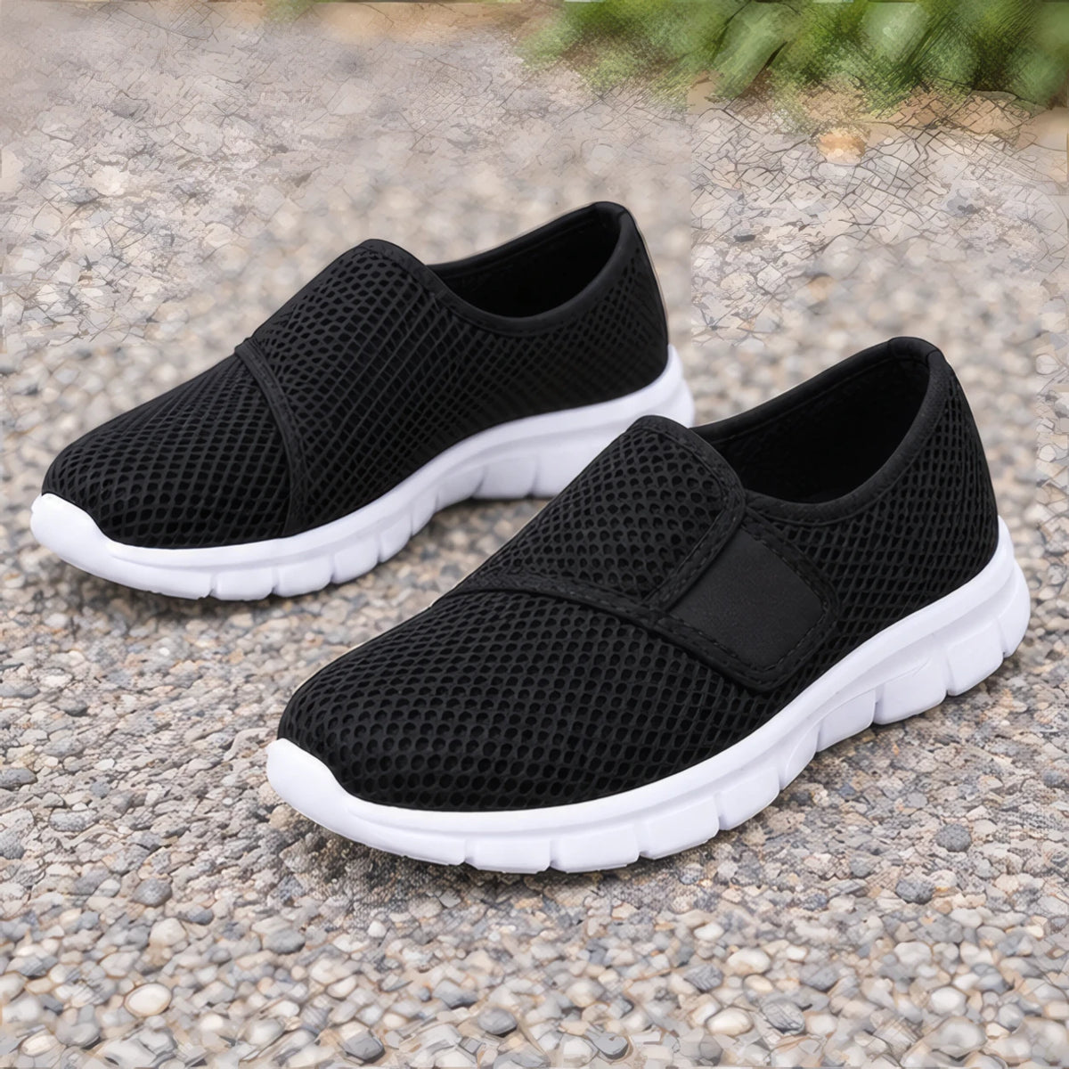 Jemima Womens' Orthopedic Breathable Mesh Slip-On Shoes - Black - female - Brondals - Image 4