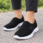 Jemima Womens' Orthopedic Breathable Mesh Slip-On Shoes - Black - Footwear > Walking Shoes > Adjustable Slip-On Shoes - Brondals - Image 1
