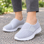 Jemima Womens' Orthopedic Breathable Mesh Slip-On Shoes - Gray - Footwear > Walking Shoes > Adjustable Slip-On Shoes - Brondals - Image 1