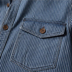 Jensen Striped Vintage Denim Shirt - Light Denim Blue - men's shirt - Brondals - Image 2