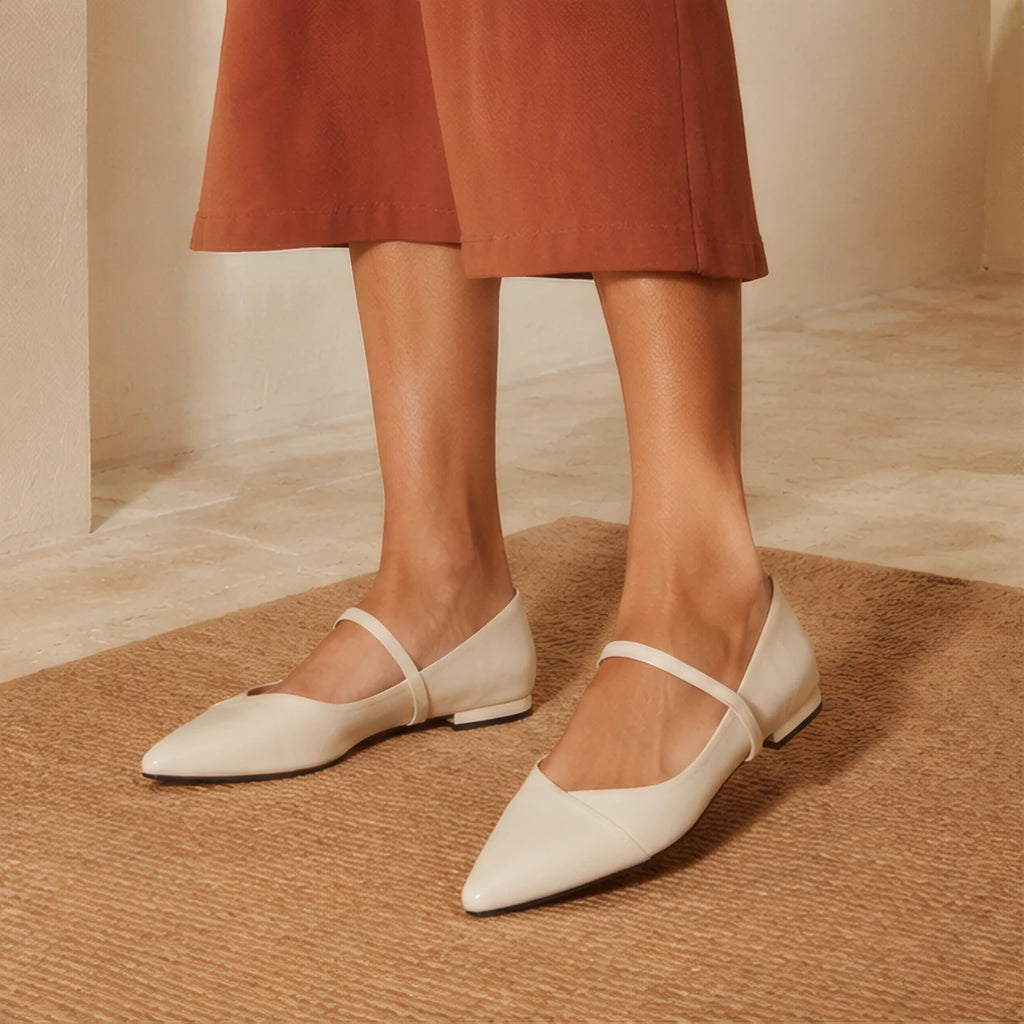 Jessa Women's Mary Jane Flats - Beige - Women's Footwear > Flats > Mary Jane Flats - Brondals - Image 1