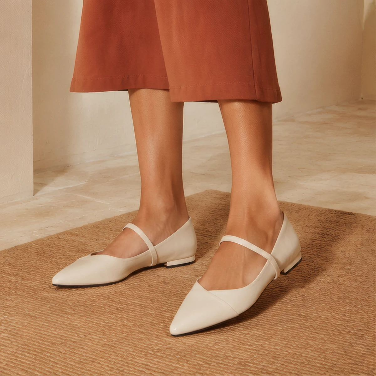 Jessa Women's Mary Jane Flats - Beige - Women's Footwear > Flats > Mary Jane Flats - Brondals - Image 1