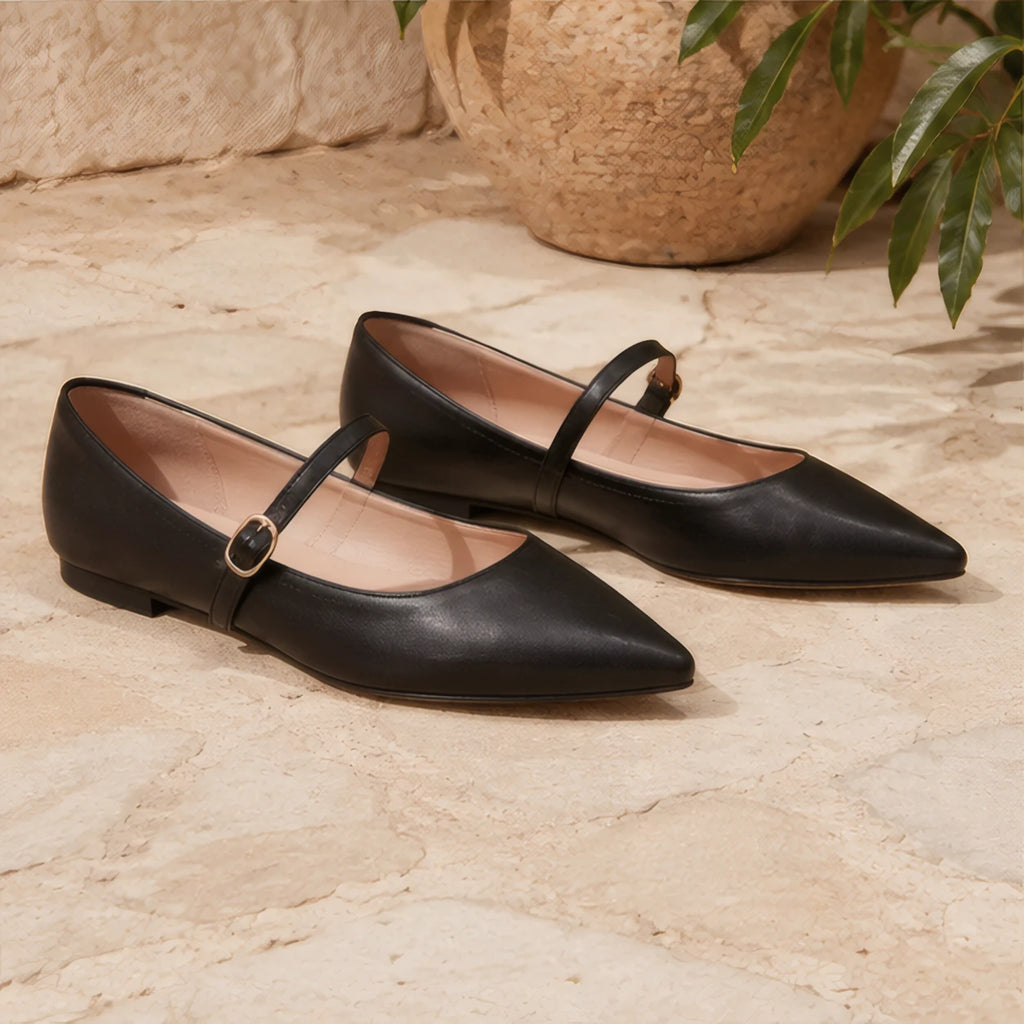 Jessa Women's Mary Jane Flats - Black - wapfoot - Brondals - Image 3