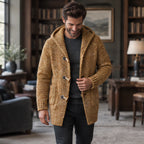 Jethro Men's Thick Wool-Knit Hooded Cardigan - Maple - Men's Clothing > Sweaters & Cardigans > Hooded Cardigans - Brondals - Image 2