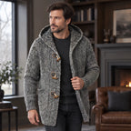 Jethro Men's Thick Wool-Knit Hooded Cardigan - Grey - Men's Clothing > Sweaters & Cardigans > Hooded Cardigans - Brondals - Image 2