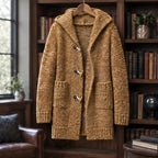 Jethro Men's Thick Wool-Knit Hooded Cardigan - Maple - male - Brondals - Image 3