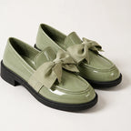 Jolie Patent Bow Loafer - Green - Loafers - Brondals - Image 1