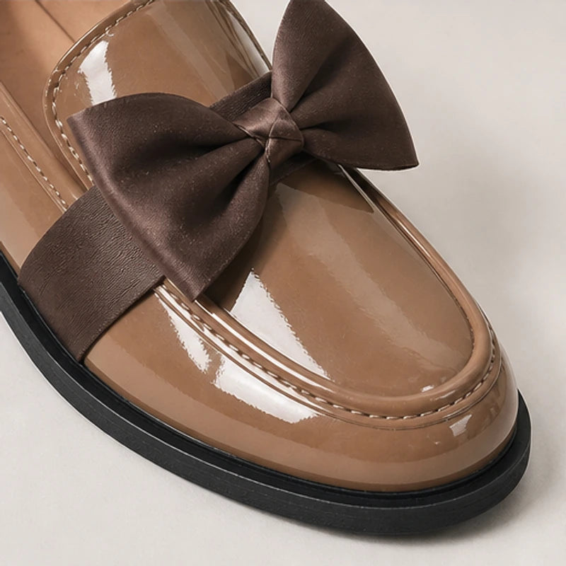 Jolie Patent Bow Loafer - Brown - women's loafers - Brondals - Image 3