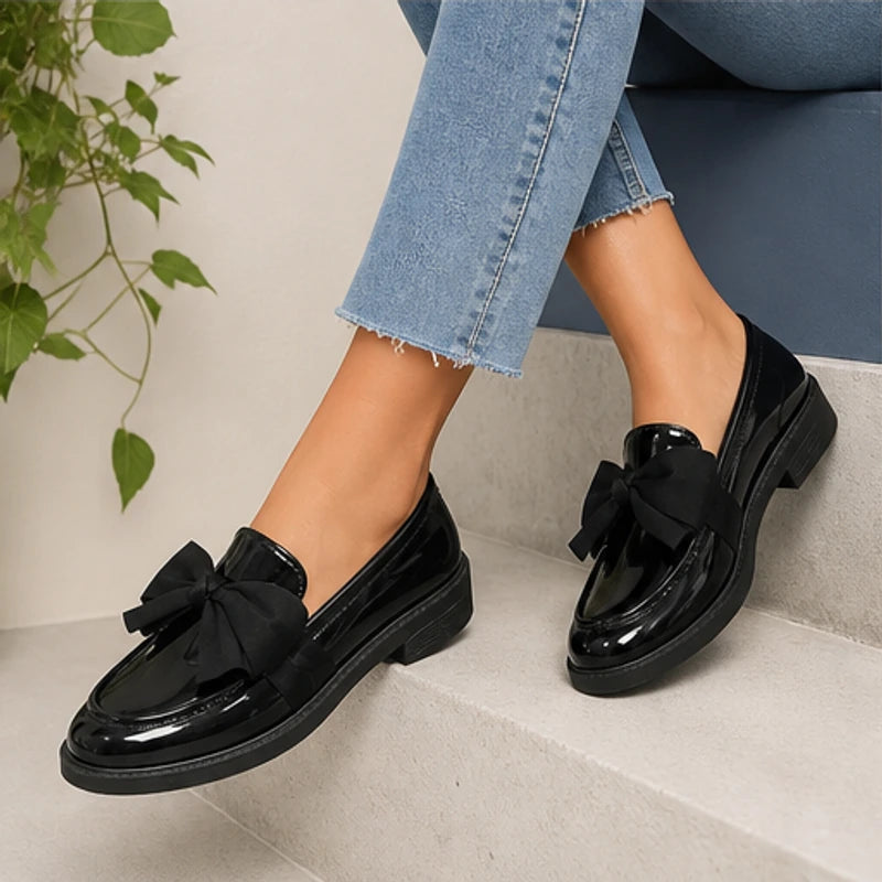 Jolie Patent Bow Loafer - Black - bow loafer - Brondals - Image 6