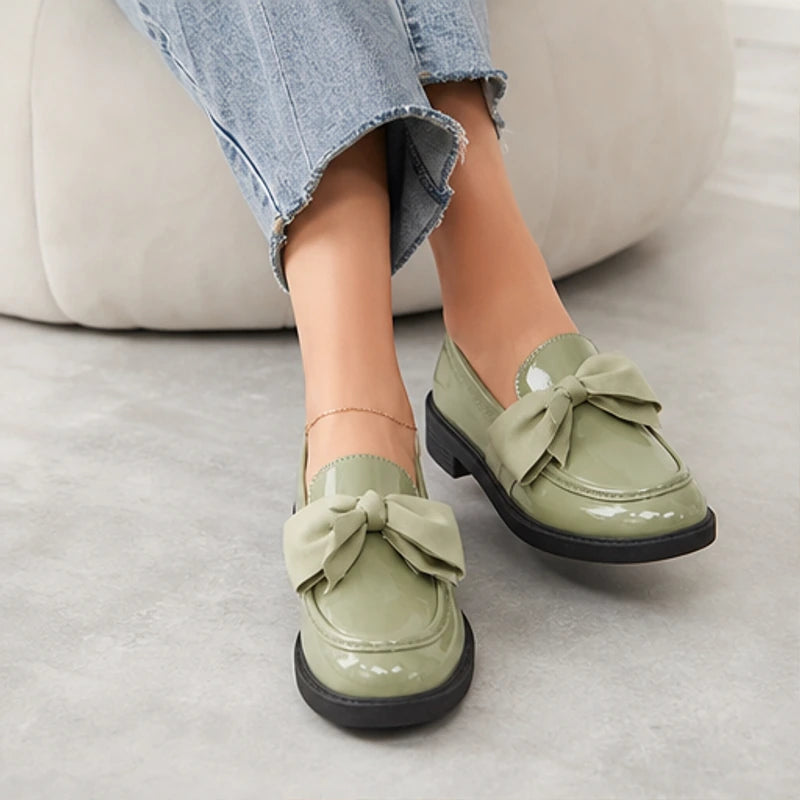 Jolie Patent Bow Loafer - Green - vegan leather - Brondals - Image 5