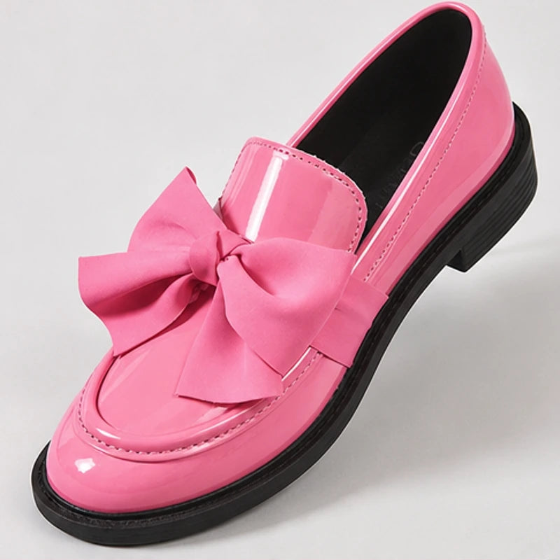 Jolie Patent Bow Loafer - Pink - Loafers - Brondals - Image 1