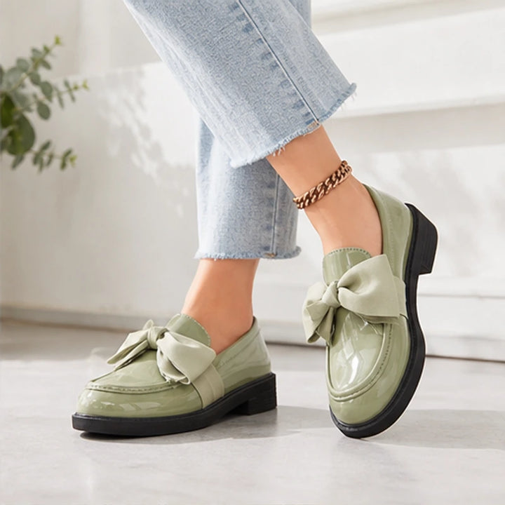 Jolie Patent Bow Loafer - Green - bow loafer - Brondals - Image 6