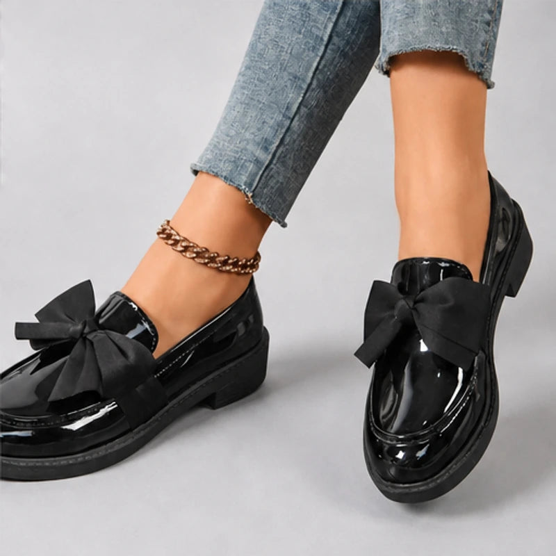 Jolie Patent Bow Loafer - Black - women's loafers - Brondals - Image 3