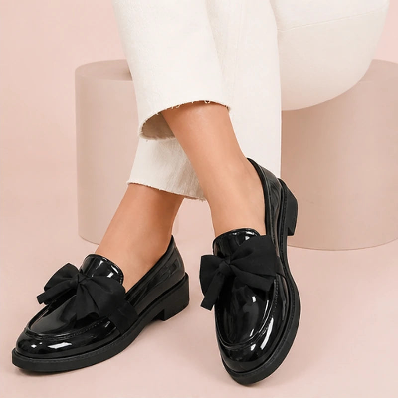 Jolie Patent Bow Loafer - Black - vegan leather - Brondals - Image 5