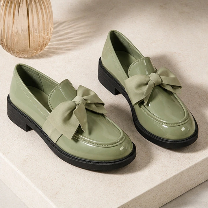 Jolie Patent Bow Loafer - Green - loafers - Brondals - Image 2