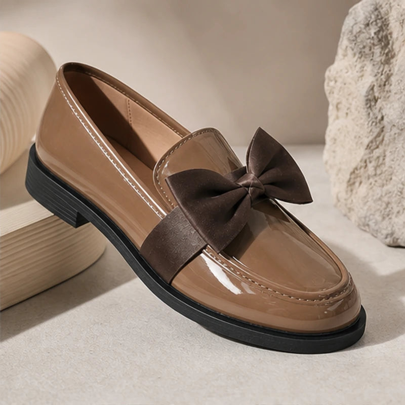 Jolie Patent Bow Loafer - Brown - loafers - Brondals - Image 2