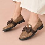 Jolie Patent Bow Loafer - Brown - slip-on shoes - Brondals - Image 7