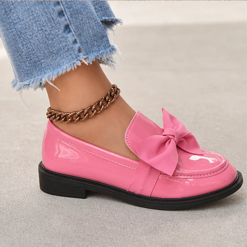 Jolie Patent Bow Loafer - Pink - slip-on shoes - Brondals - Image 7