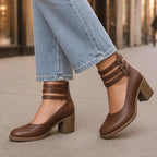 Josephine Stacked-Heel Pumps - Brown - stacked heel pumps - Brondals - Image 3