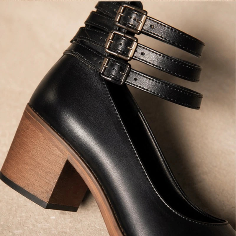 Josephine Stacked-Heel Pumps - Black - stacked heel pumps - Brondals - Image 3