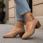Josephine Stacked-Heel Pumps - Beige - court heels - Brondals - Image 4