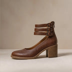 Josephine Stacked-Heel Pumps - Brown - Heels - Brondals - Image 1
