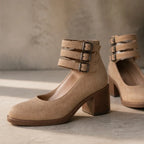 Josephine Stacked-Heel Pumps - Beige - women's heels - Brondals - Image 2