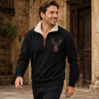 Jules Men's Knit Quarter-Zip Sweater - Black - Men's Clothing > Sweaters & Cardigans > Quarter-Zip Sweaters - Brondals - Image 1